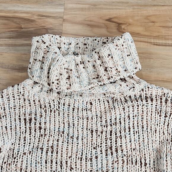 🔹️Jessica Simpson Cream Confetti Cowl Neck Sweater Small - Picture 4 of 11